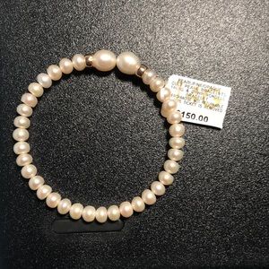 Pearl/fine/opaque cultured pearl bracelet